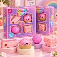 4 sensorinių „Squishy“ žaisliukų rinkinys „Fun Box“ 2