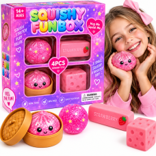 4 sensorinių „Squishy“ žaisliukų rinkinys „Fun Box“