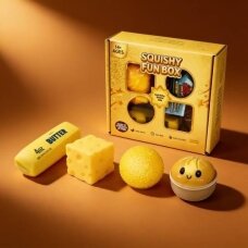 4 sensorinių „Squishy“ žaisliukų rinkinys „Fun Box“