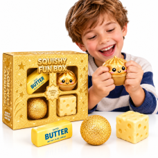 4 sensorinių „Squishy“ žaisliukų rinkinys „Fun Box“
