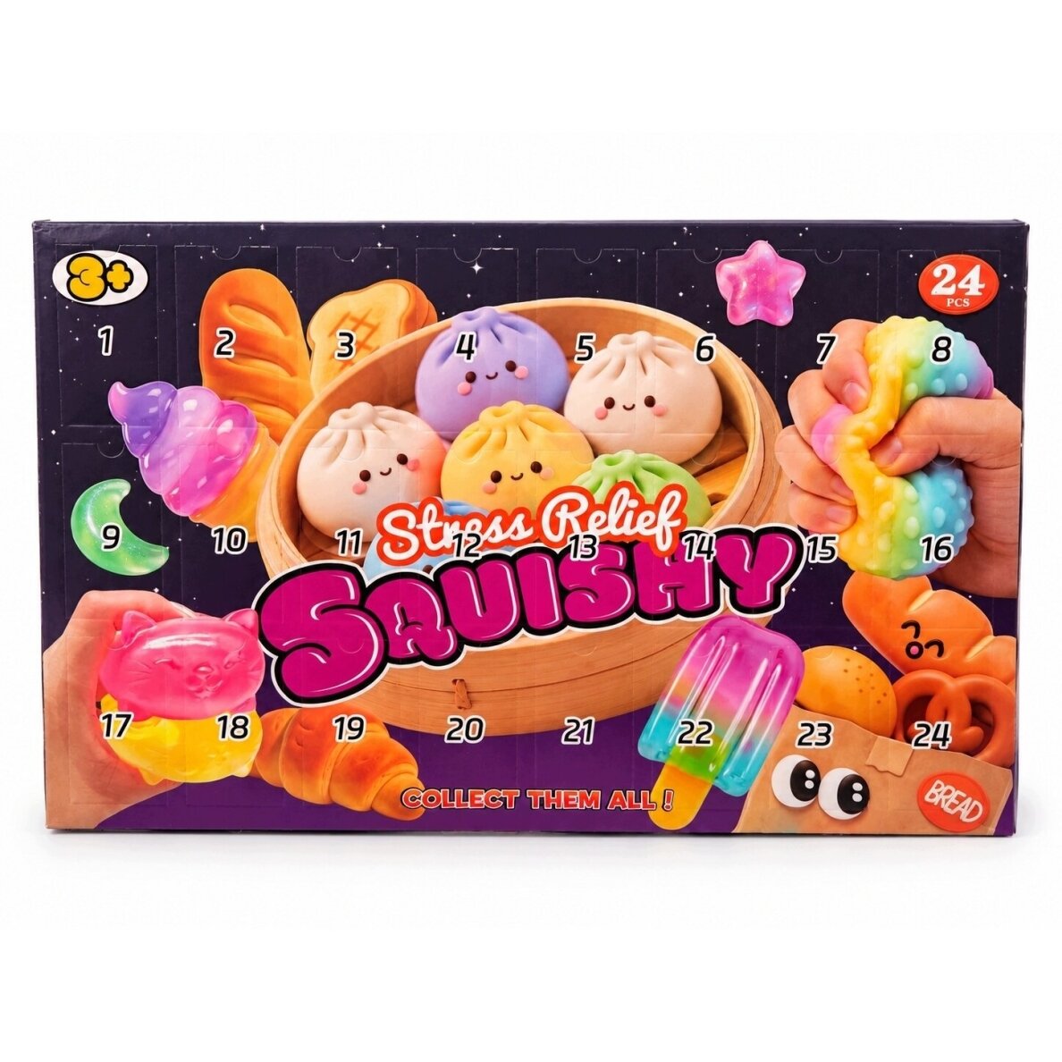 Advento kalendorius vaikams su 24 „Squishy“ staigmenomis 1