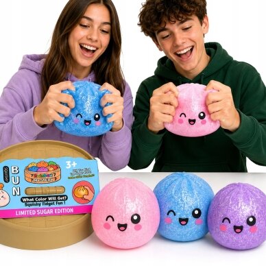 Blizgus „Dumpling Mystery“ Squishy – antistresinis žaislas paslapčių dėžutėje 3
