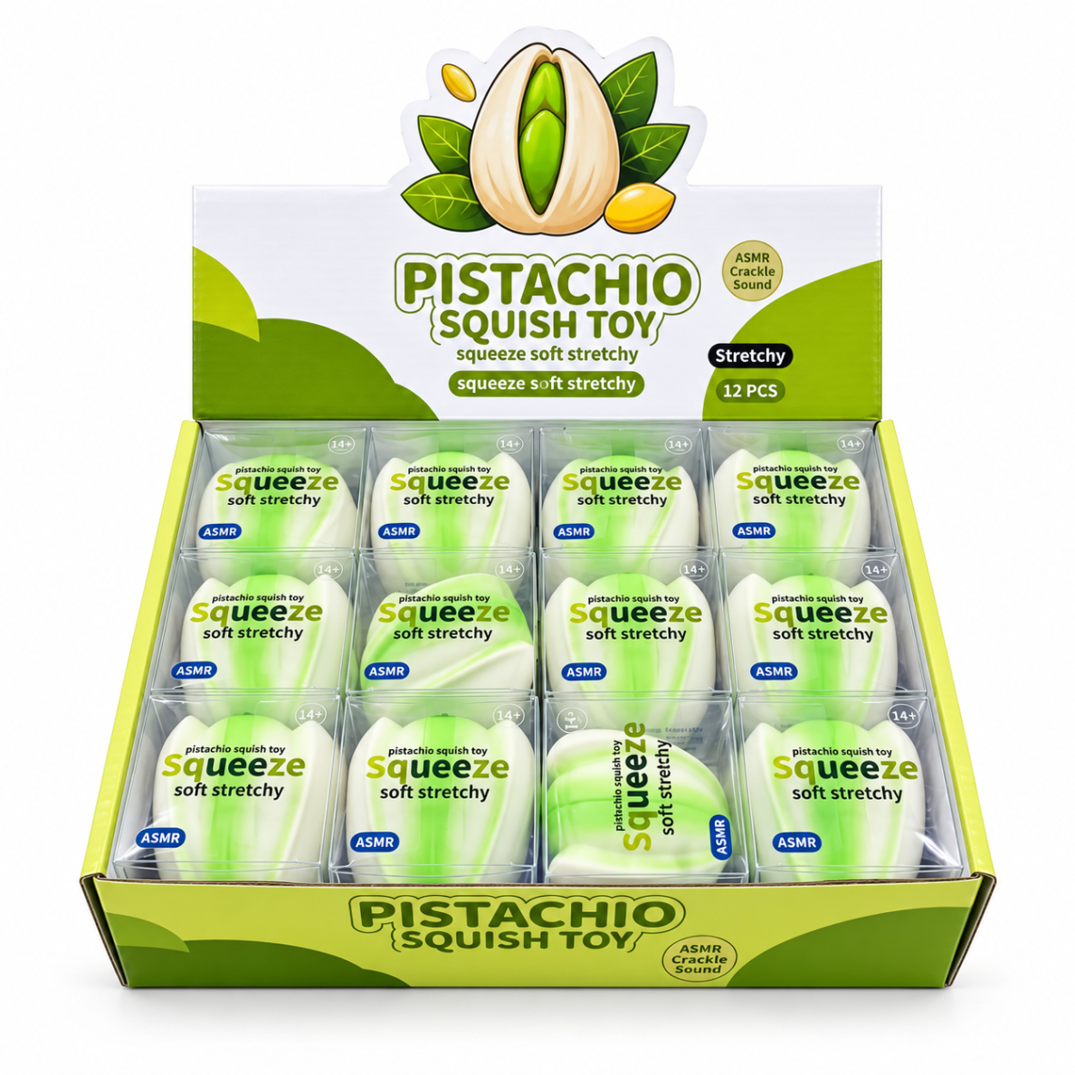 „Crunchy Squishy“ pistacija – traškantis sensorinis antistresinis žaislas 1