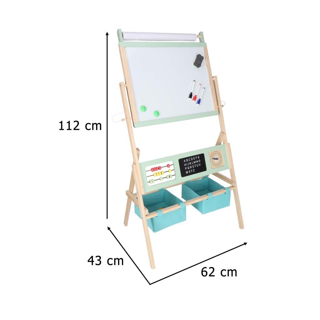 Didelė dvipusė piešimo ir magnetinė lenta 4in1 su popieriaus rulonu ir priedais 1 Didelė dvipusė piešimo ir magnetinė lenta 4in1 su popieriaus rulonu ir priedais 1