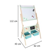 Didelė dvipusė piešimo ir magnetinė lenta 4in1 su popieriaus rulonu ir priedais