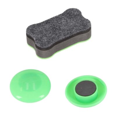 Didelė dvipusė piešimo ir magnetinė lenta 4in1 su popieriaus rulonu ir priedais 11