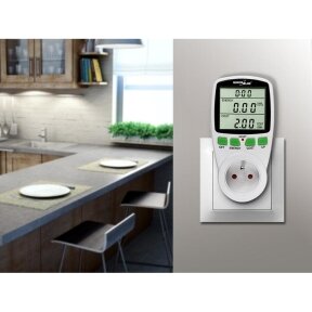 GreenBlue GB202 elektros energijos suvartojimo matuoklis 3600 W / 16 A su LCD ekranu