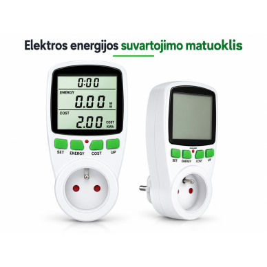 GreenBlue GB202 elektros energijos suvartojimo matuoklis 3600 W / 16 A su LCD ekranu GreenBlue GB202 elektros energijos suvartojimo matuoklis 3600 W / 16 A su LCD ekranu