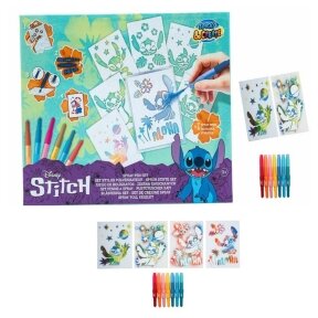 Lilo & Stitch purškiamų rašiklių rinkinys su spalvinimo puslapiais