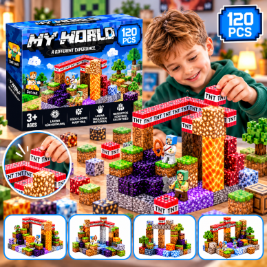 Magnetinis konstruktorius „Minecraft“ – 120 kaladėlių 1