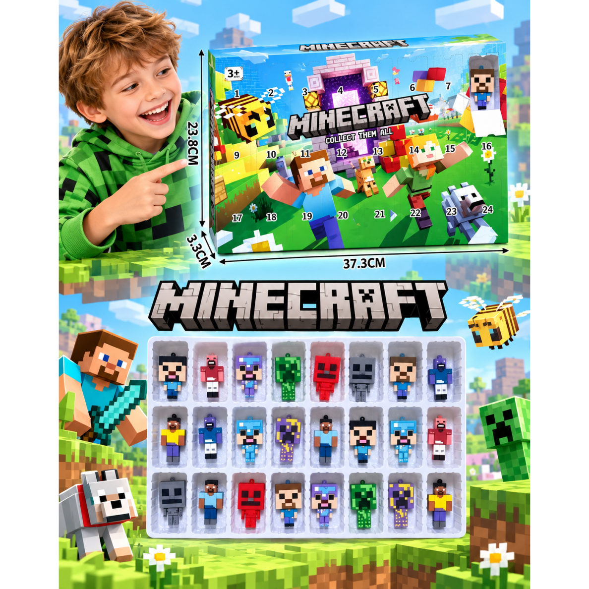 Minecraft Advento kalendorius – 24 figūrėlės ir pakabukai 2