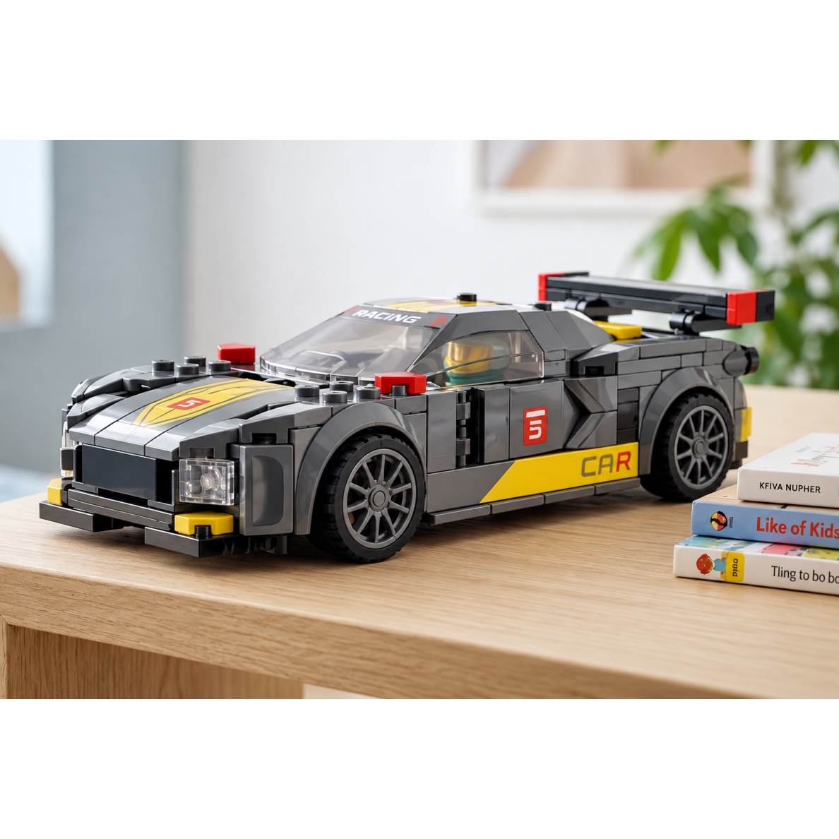 Sportinio lenktyninio automobilio konstruktorius – 341 detalė su vairuotojo figūrėle 1 Sportinio lenktyninio automobilio konstruktorius – 341 detalė su vairuotojo figūrėle 1