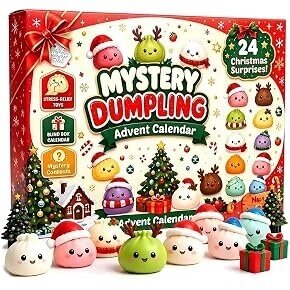 Squishy Mystery Dumpling Advento kalendorius – 24 antistresinės staigmenos Squishy Mystery Dumpling Advento kalendorius – 24 antistresinės staigmenos