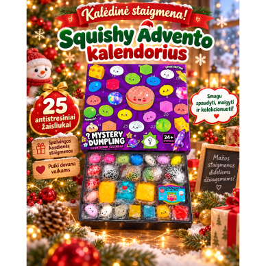 Squishy Advento kalendorius – 25 antistresiniai žaisliukai 2