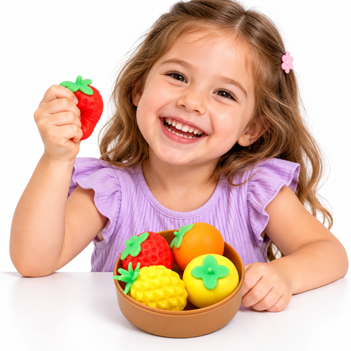 Vaisių „Squishy“ rinkinys dėžutėje – 4 vnt 1