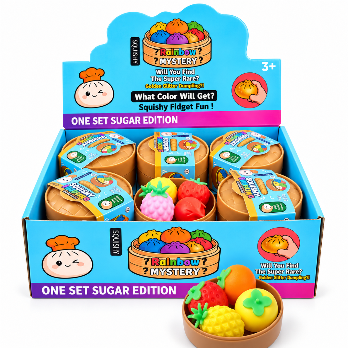 Vaisių „Squishy“ rinkinys dėžutėje – 4 vnt